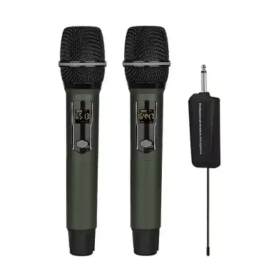 Shengfu CP-110CD Professional Rechargeable UHF Wireless Interview Dual Microphone